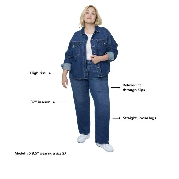 Edited Remi Bader Jeans Womens 8 Loose Straight Leg High Rise Stretch Comfort - Picture 15 of 16